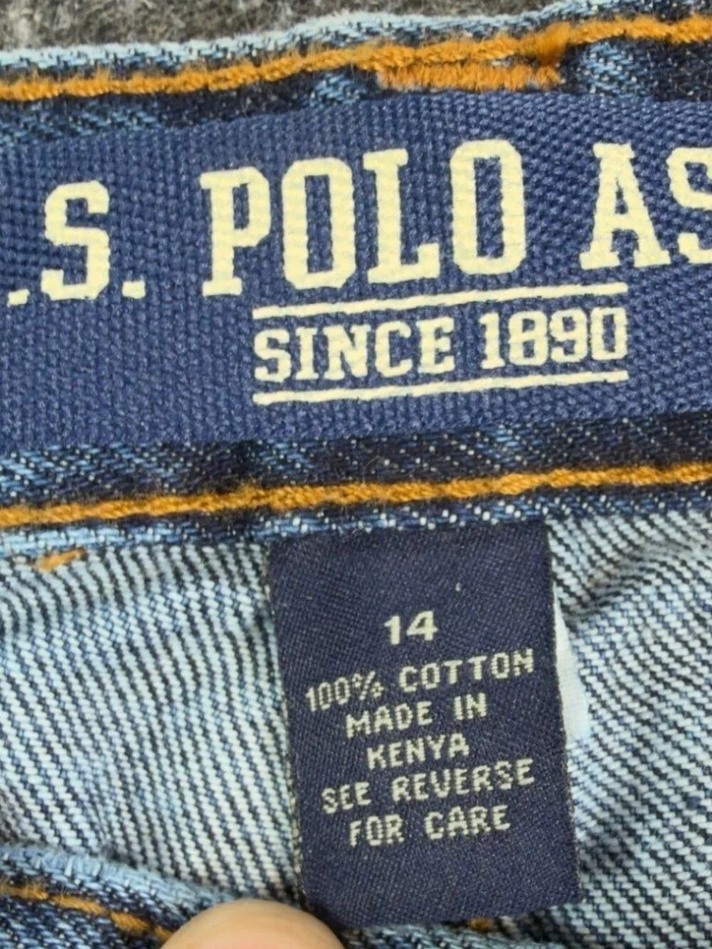 U.S. Polo Assn Carpenter Jeans Boys 14 Blue Cotton Easy Fit Utility NWT